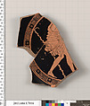 Terracotta fragment of a kylix (drinking cup), Terracotta, Greek, Attic