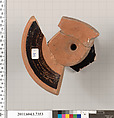 Terracotta fragment of a kylix (drinking cup), Attributed to Makron [DvB], Terracotta, Greek, Attic