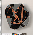 Terracotta fragment of a kylix (drinking cup), Terracotta, Greek, Attic