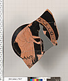 Terracotta fragment of a kylix (drinking cup), Terracotta, Greek, Attic