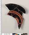 Terracotta fragment of a kylix (drinking cup), Terracotta, Greek, Attic