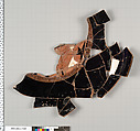 Terracotta fragment of a kylix (drinking cup), Terracotta, Greek, Attic