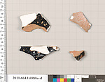 Terracotta fragments of a kylix (drinking cup), Terracotta, Greek, Attic