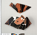 Terracotta fragments of a kylix (drinking cup), Terracotta, Greek, Attic