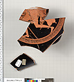 Terracotta fragments of a kylix (drinking cup), Attributed to Makron [DvB], Terracotta, Greek, Attic