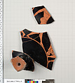Terracotta fragments of a kylix (drinking cup), Attributed to Makron [DvB], Terracotta, Greek, Attic