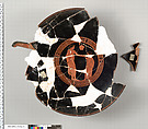 Terracotta fragments of a kylix (drinking cup), Terracotta, Greek, Attic