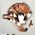 Terracotta fragments of a kylix (drinking cup), Terracotta, Greek, Attic
