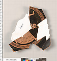 Terracotta fragment of a kylix (drinking cup), Terracotta, Greek, Attic