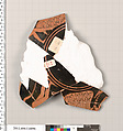Terracotta fragment of a kylix (drinking cup), Terracotta, Greek, Attic