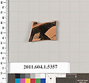 Terracotta fragment of a kylix (drinking cup), Terracotta, Greek, Attic