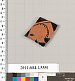 Terracotta fragment of a kylix (drinking cup), Terracotta, Greek, Attic