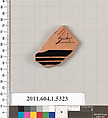 Terracotta fragment of a kylix (drinking cup), Terracotta, Greek, Attic