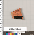 Terracotta fragment of a kylix (drinking cup), Terracotta, Greek, Attic