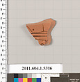 Terracotta fragment of a kylix (drinking cup), Terracotta, Greek, Attic