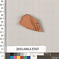 Terracotta fragment of a kylix (drinking cup), Terracotta, Greek, Attic