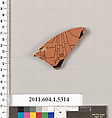 Terracotta fragment of a kylix (drinking cup), Terracotta, Greek, Attic