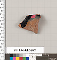 Terracotta fragment of a kylix (drinking cup), Terracotta, Greek, Attic
