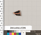Terracotta fragment of a kylix (drinking cup), Terracotta, Greek, Attic