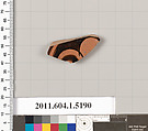 Terracotta fragment of a kylix (drinking cup), Terracotta, Greek, Attic