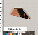 Terracotta rim fragment of a kylix (drinking cup), Terracotta, Greek, Attic