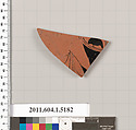 Terracotta fragment of a kylix (drinking cup), Terracotta, Greek, Attic