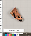 Terracotta fragment of a kylix (drinking cup), Terracotta, Greek, Attic