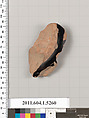 Terracotta fragment of a kylix (drinking cup), Terracotta, Greek, Attic