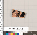 Terracotta fragment of a kylix (drinking cup), Terracotta, Greek, Attic