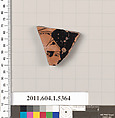 Terracotta fragment of a kylix (drinking cup), Terracotta, Greek, Attic