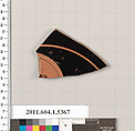 Terracotta fragment of a kylix (drinking cup), Terracotta, Greek, Attic