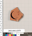 Terracotta fragment of a kylix (drinking cup), Terracotta, Greek, Attic