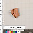 Terracotta fragment of a kylix (drinking cup), Terracotta, Greek, Attic
