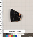 Terracotta fragment of a kylix (drinking cup), Terracotta, Greek, Attic