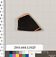 Terracotta fragment of a kylix (drinking cup), Terracotta, Greek, Attic