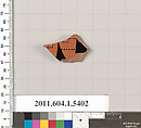 Terracotta fragment of a kylix (drinking cup), Attributed to the Hermaios Painter ? [DvB], Terracotta, Greek, Attic