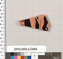 Terracotta fragment of a kylix (drinking cup), Terracotta, Greek, Attic
