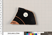 Terracotta fragment of a kylix (drinking cup), Terracotta, Greek, Attic