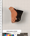 Terracotta fragment of a kylix (drinking cup), Terracotta, Greek, Attic