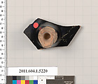Terracotta fragment of a kylix (drinking cup), Terracotta, Greek, Attic