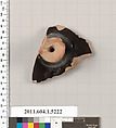 Terracotta fragment of a kylix (drinking cup), Terracotta, Greek, Attic