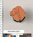 Terracotta fragment of a kylix (drinking cup), Terracotta, Greek, Attic