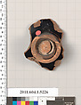Terracotta fragment of a kylix (drinking cup), Terracotta, Greek, Attic