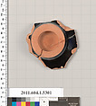 Terracotta fragment of a kylix (drinking cup), Terracotta, Greek, Attic