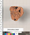 Terracotta fragment of a kylix (drinking cup), Terracotta, Greek, Attic