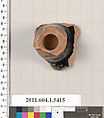 Terracotta fragment of a kylix (drinking cup), Terracotta, Greek, Attic