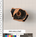 Terracotta fragment of a kylix (drinking cup), Terracotta, Greek, Attic
