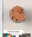 Terracotta fragment of a kylix (drinking cup), Terracotta, Greek, Attic