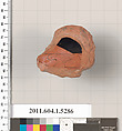 Terracotta fragment of a kylix (drinking cup), Terracotta, Greek, Attic
