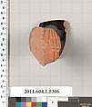 Terracotta fragment of a kylix (drinking cup), Terracotta, Greek, Attic